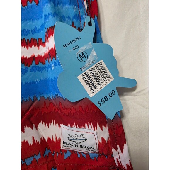 Beach Bros Acid Stripes Men's Swim Trunks Board Shorts M Multicolor PB-106-46 - Picture 3 of 6